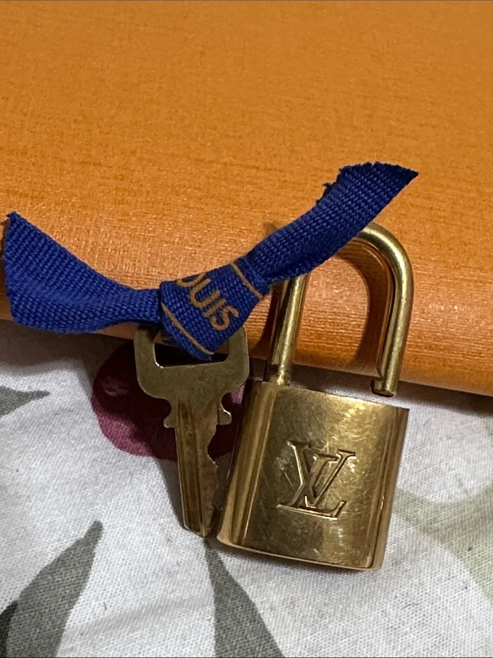 Louis Vuitton Gold Tone Padlock and Key #342